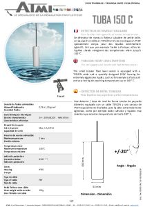 Interruptores de Nivel Tubulares con Flotador TUBA 150 C