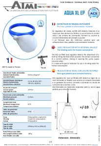 Ficha t�cnica AQUA XL EP CERTIFICADO ACS