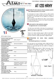 Ficha t�cnica interruptor de nivel AT 120 HR HY