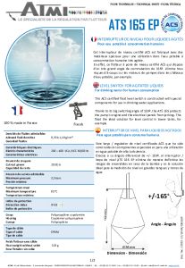 Ficha t�cnica interruptor de nivel ATS 165 EP
